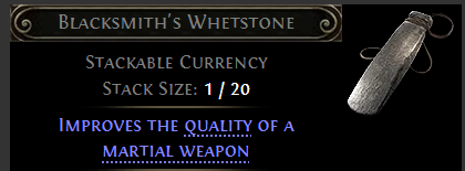 MMOJUGG Path of Exile 2 Blacksmith's Whetstone * 100 Details View of Item Function and Use